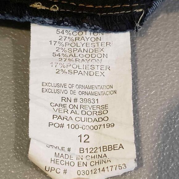 Democracy Jeans Women’s Size 12 Blue Ab Solution Raw Hem Straight Stretch - Picture 7 of 9